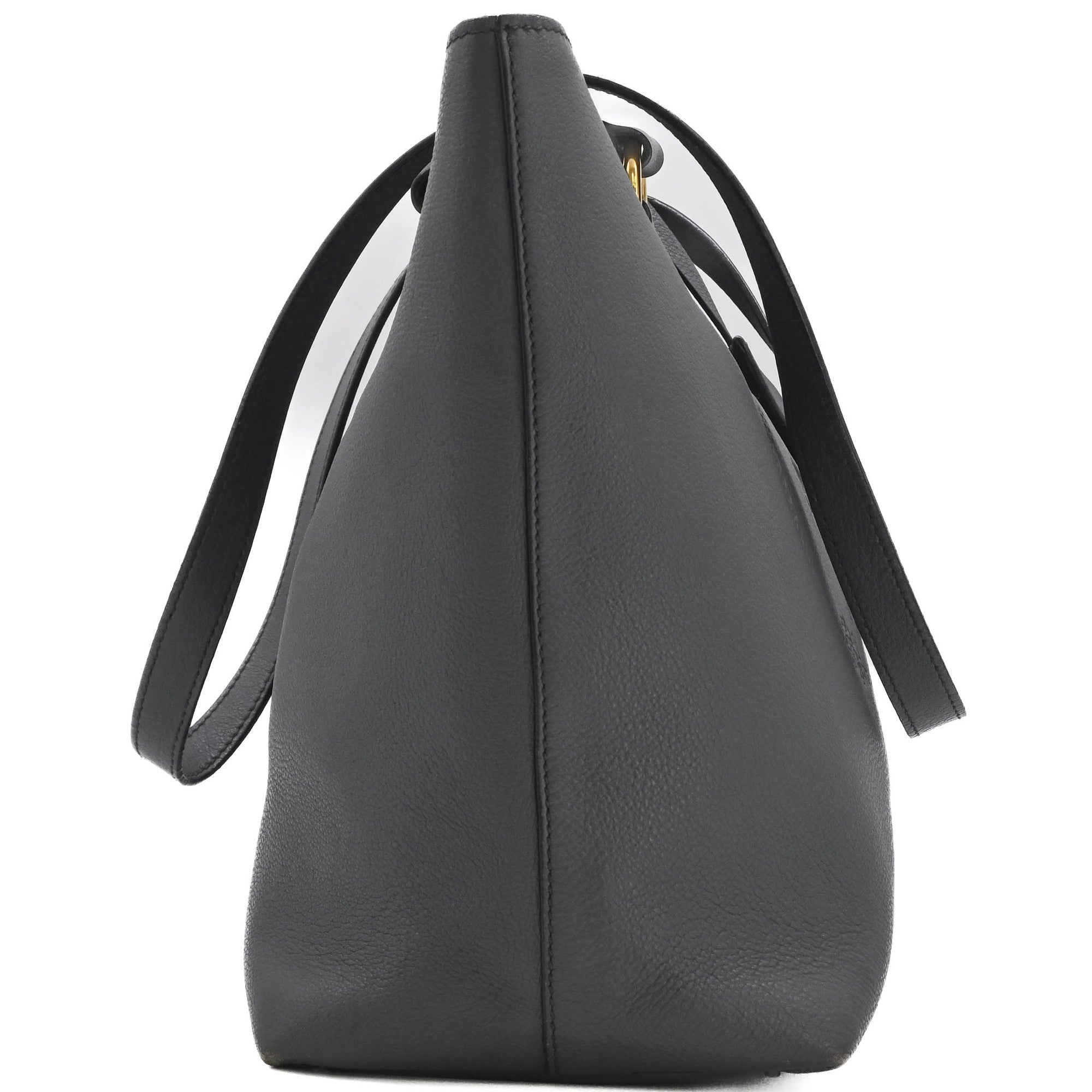 Prada Gray Leather Handbag