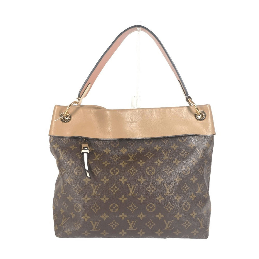 Louis Vuitton Beige Brown Monogram Monogram Shoulder Bag Tote Bag