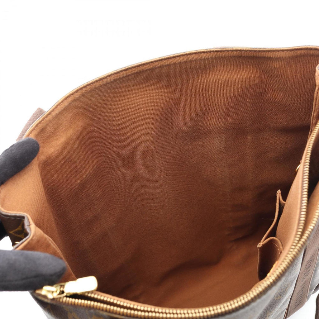 Louis Vuitton Monogram Brown Coated Canvas Leather Tote Bag
