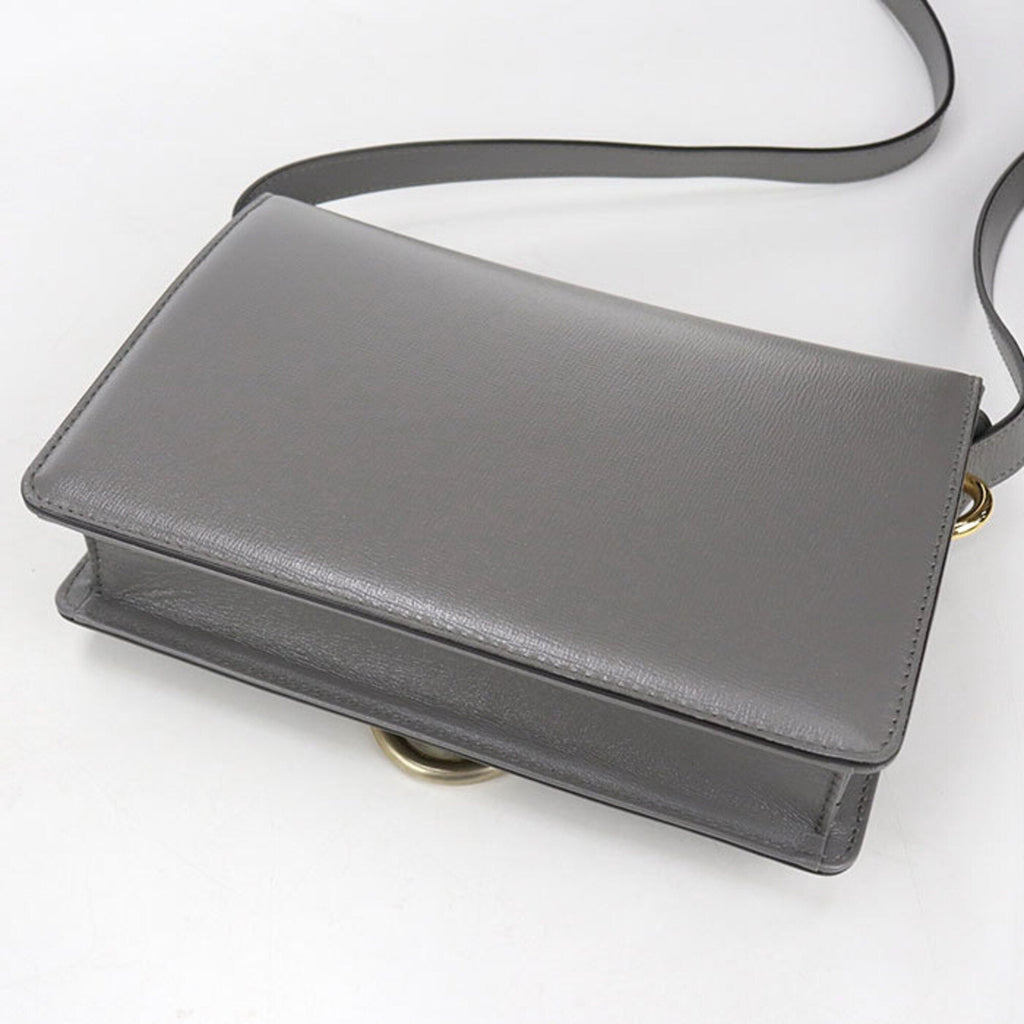 Gucci Gray Leather Shoulder Bag (Pre-Owned)
