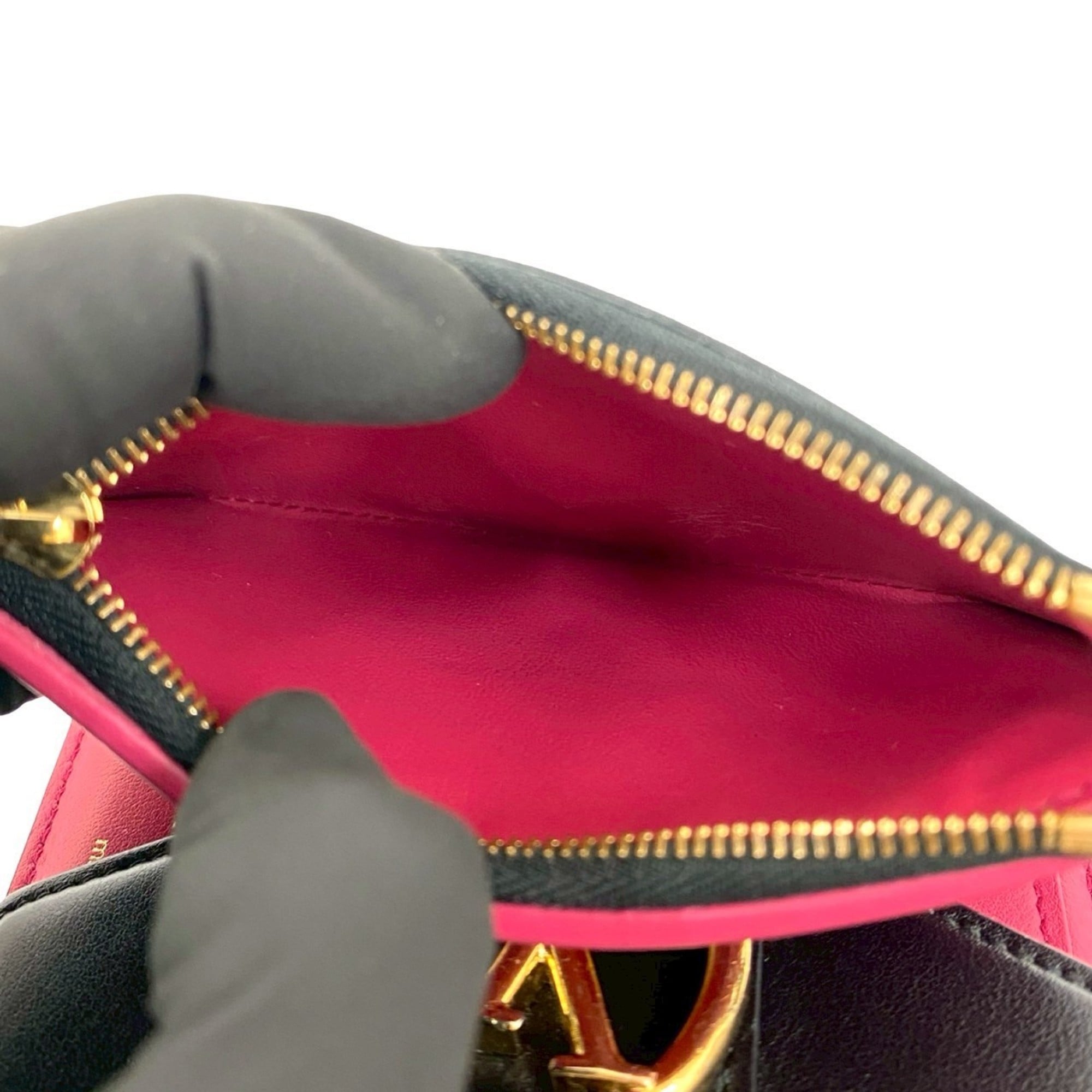 Louis Vuitton Black Pink Leather Wallet (Tri-Fold)