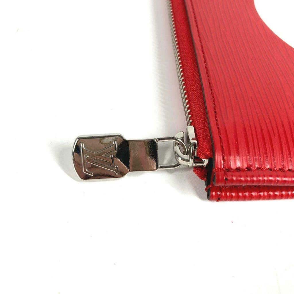 Louis Vuitton Red Color White Epi Leather Clutch Bag Pochette