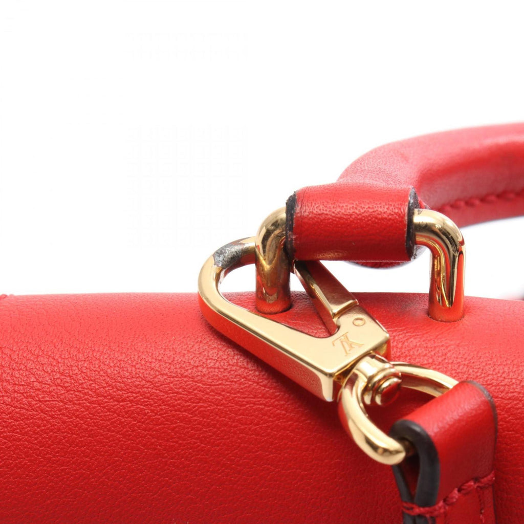 Louis Vuitton Brown Red Color Coated Canvas Pvc Monogram Leather Handbag