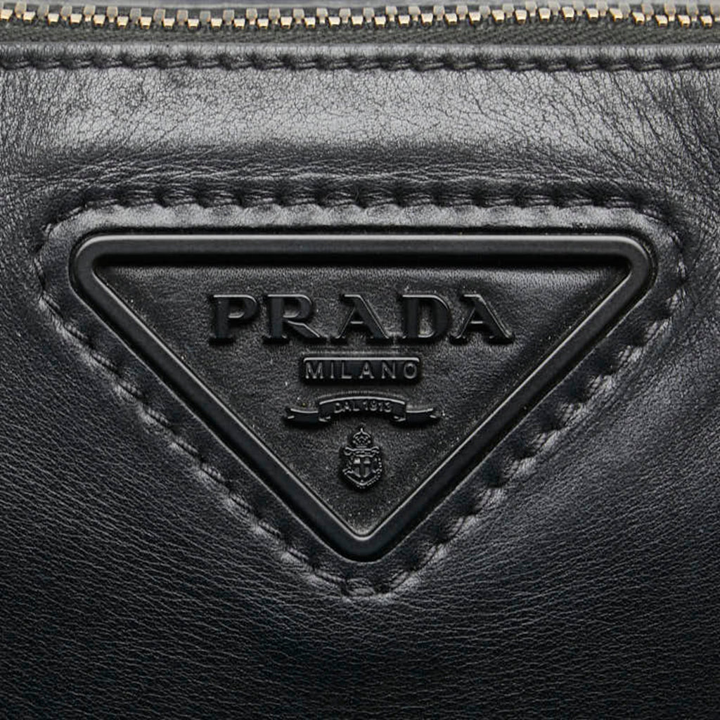 Prada Black Leather Pouch Shoulder Bag