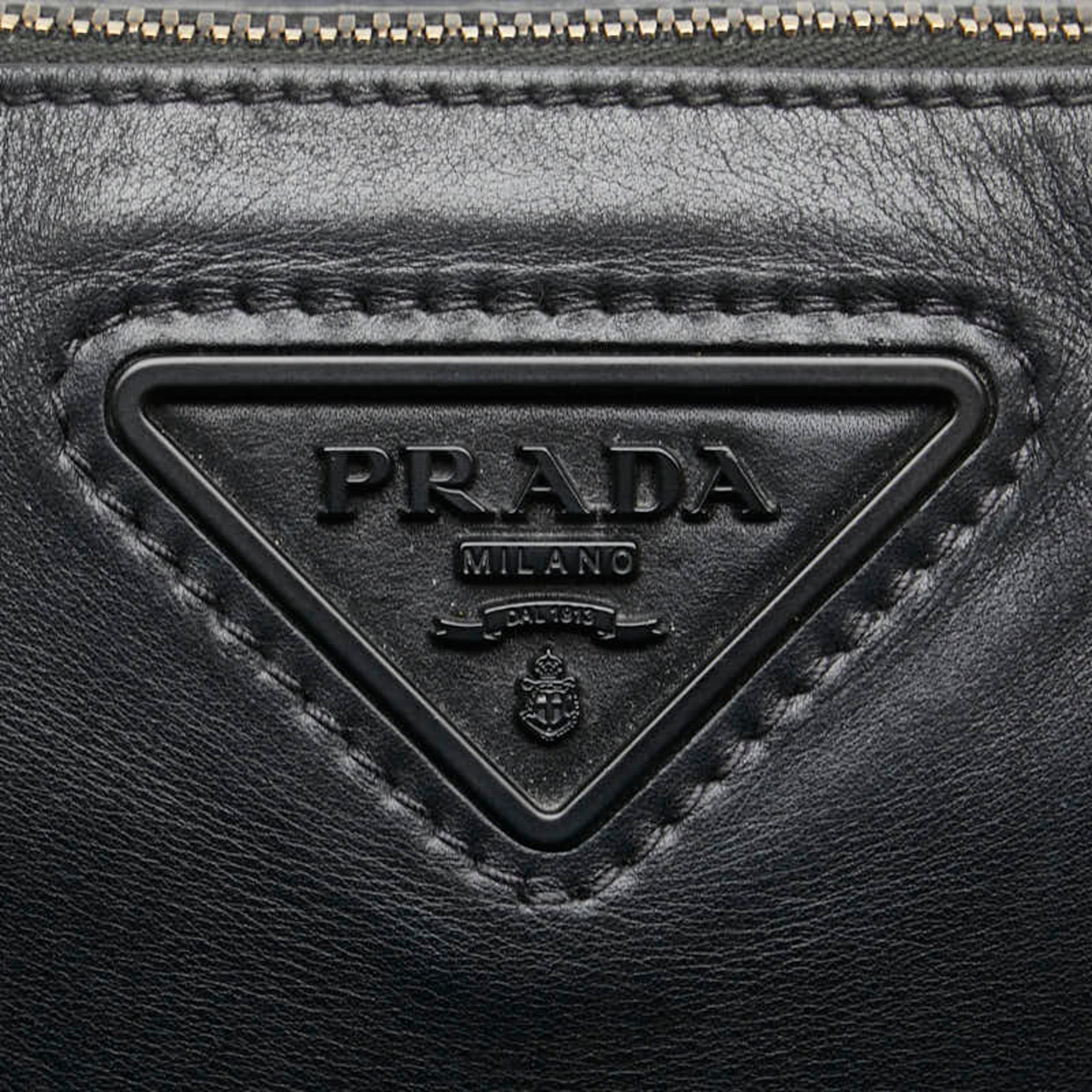 Prada Black Leather Pouch Shoulder Bag