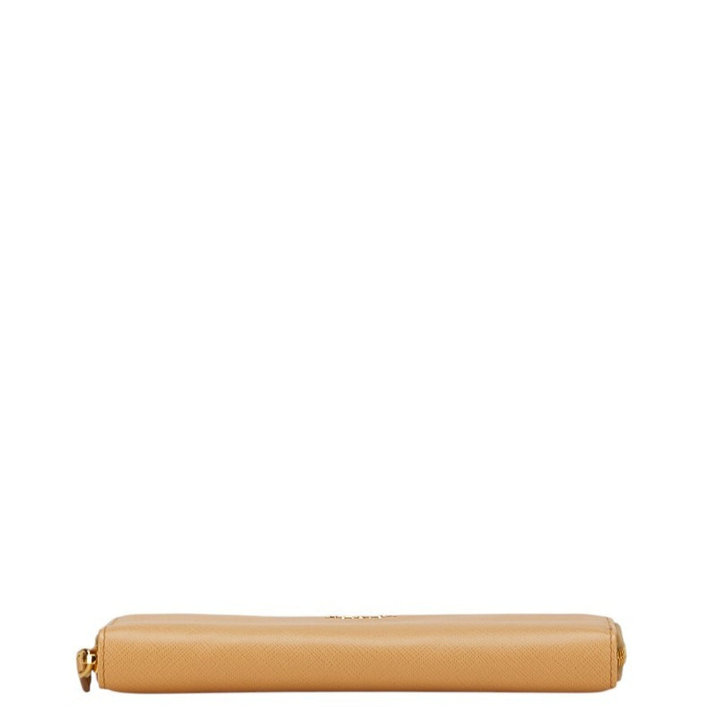 Prada Beige Leather Long Wallet (Bi-Fold)