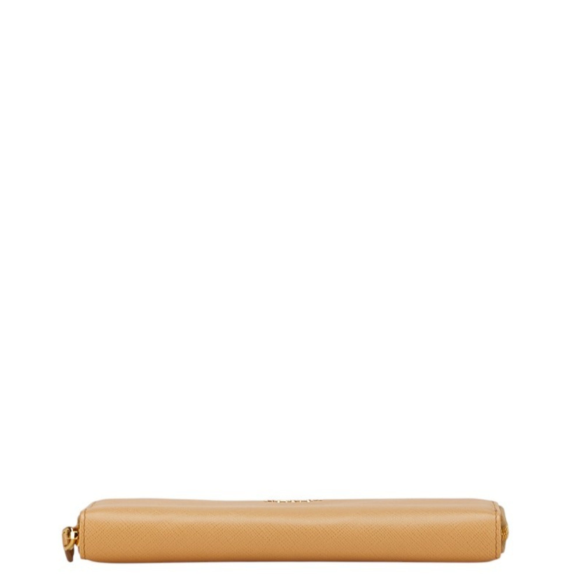 Prada Beige Leather Long Wallet (Bi-Fold)