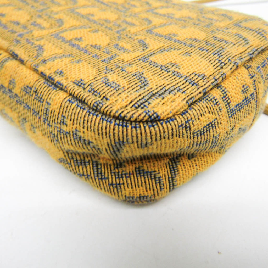 Christian Dior Yellow Leather Jacquard Pouch Shoulder Bag (Pre-Owned)