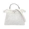 Fendi Blue White Denim Leather Handbag