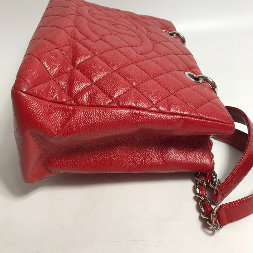 Chanel Red Leather Tote Bag