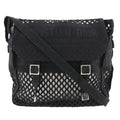 Christian Dior Black Mesh Messenger Bag Shoulder Bag (Pre-Owned)