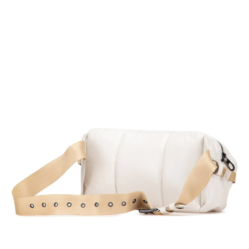 Bottega Veneta Beige White Leather Fanny Pack
