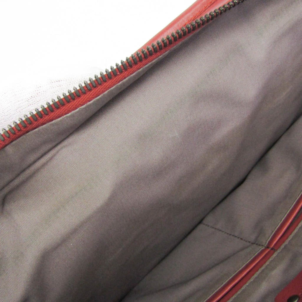 Bottega Veneta Soft Slim Briefcase Intrecciato Nappa Red Leather Briefcase Bag