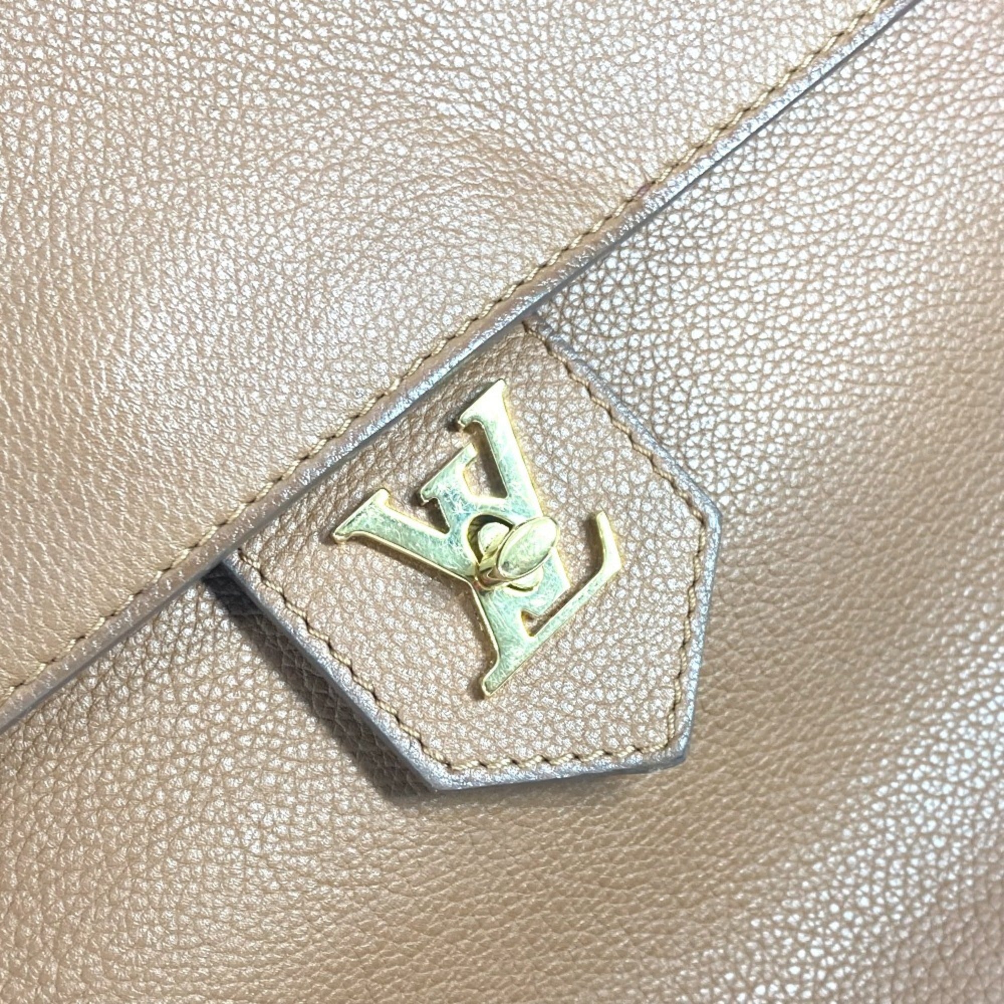 Louis Vuitton Brown Leather Shoulder Bag Tote Bag