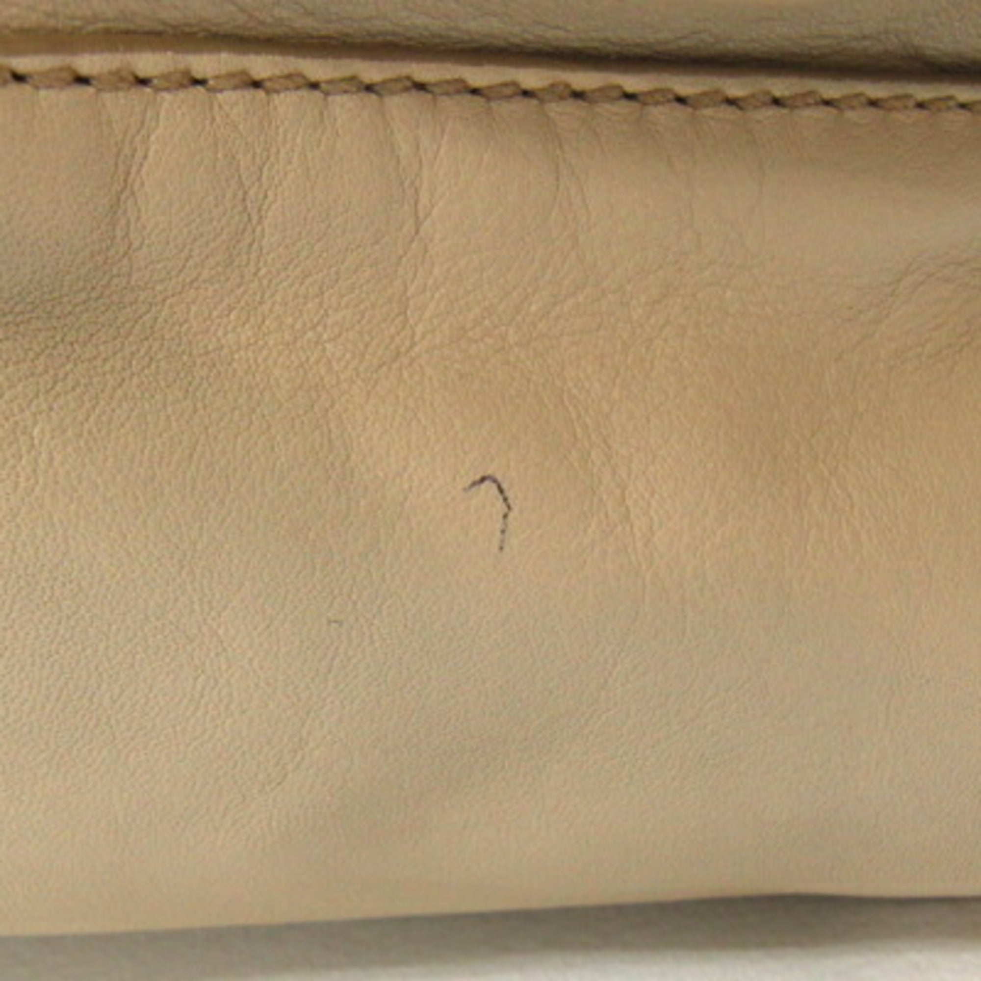 Prada Light Beige Leather Handbag Shoulder Bag