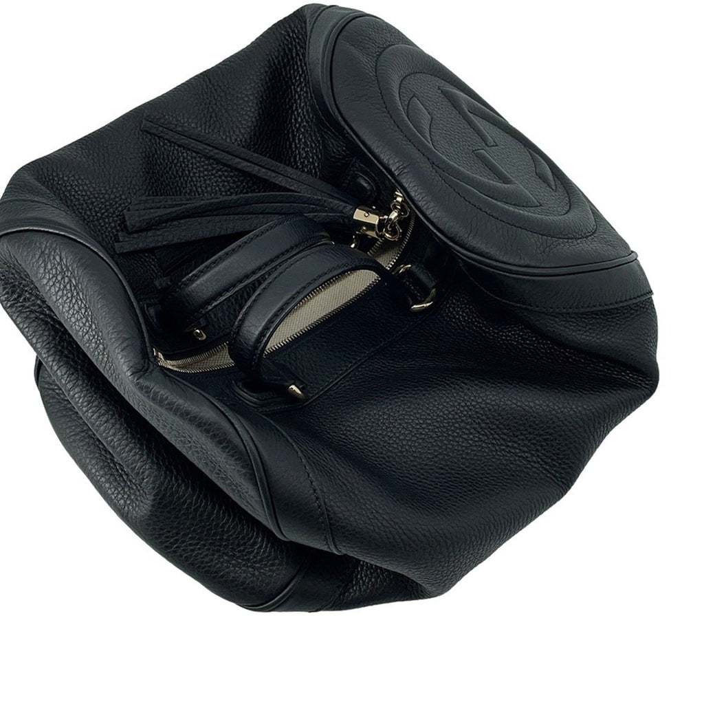 Gucci Black Leather Boston Bag (Pre-Owned)
