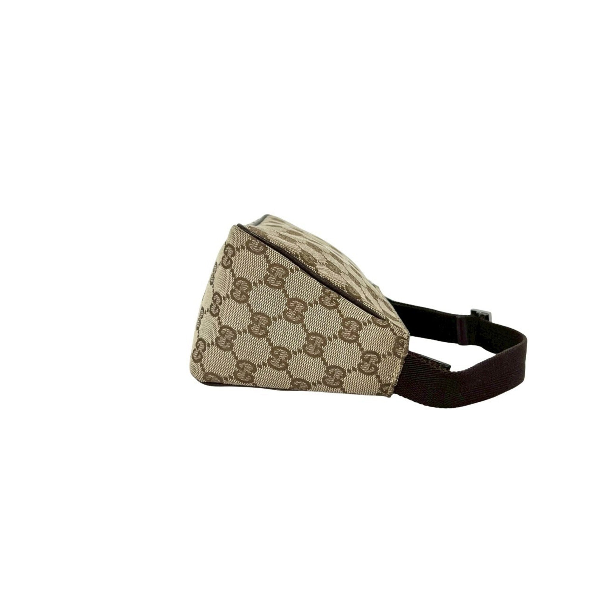Gucci Brown Canvas Leather Handbag Pouch Shoulder Bag (Pre-Owned)