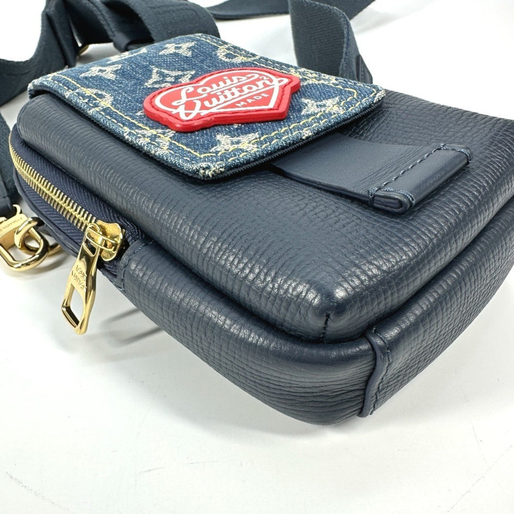 Louis Vuitton Blue Denim Leather Pochette Pouch Shoulder Bag