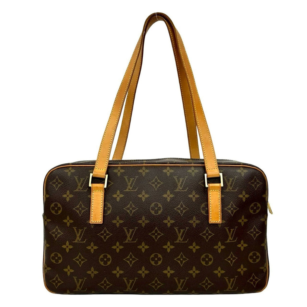 Louis Vuitton Brown Leather Pvc Shoulder Bag Tote Bag