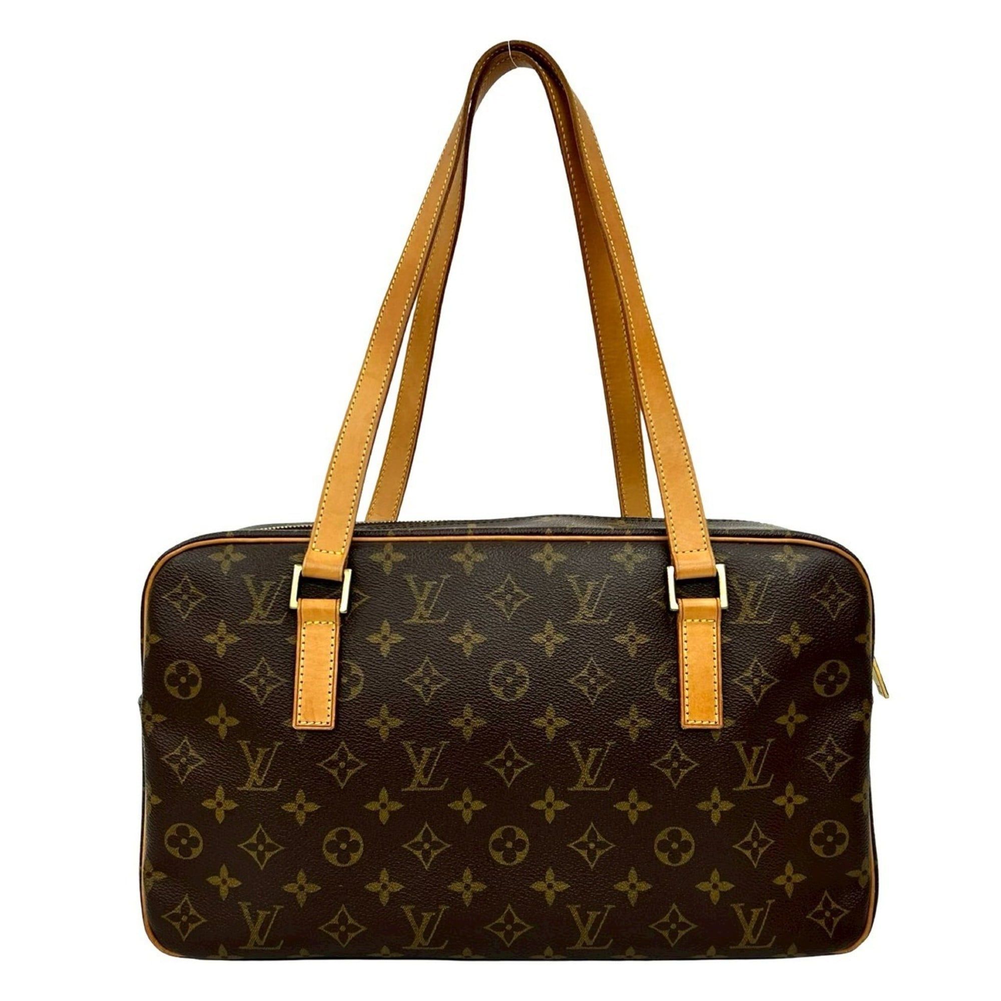 Louis Vuitton Brown Leather Pvc Shoulder Bag Tote Bag