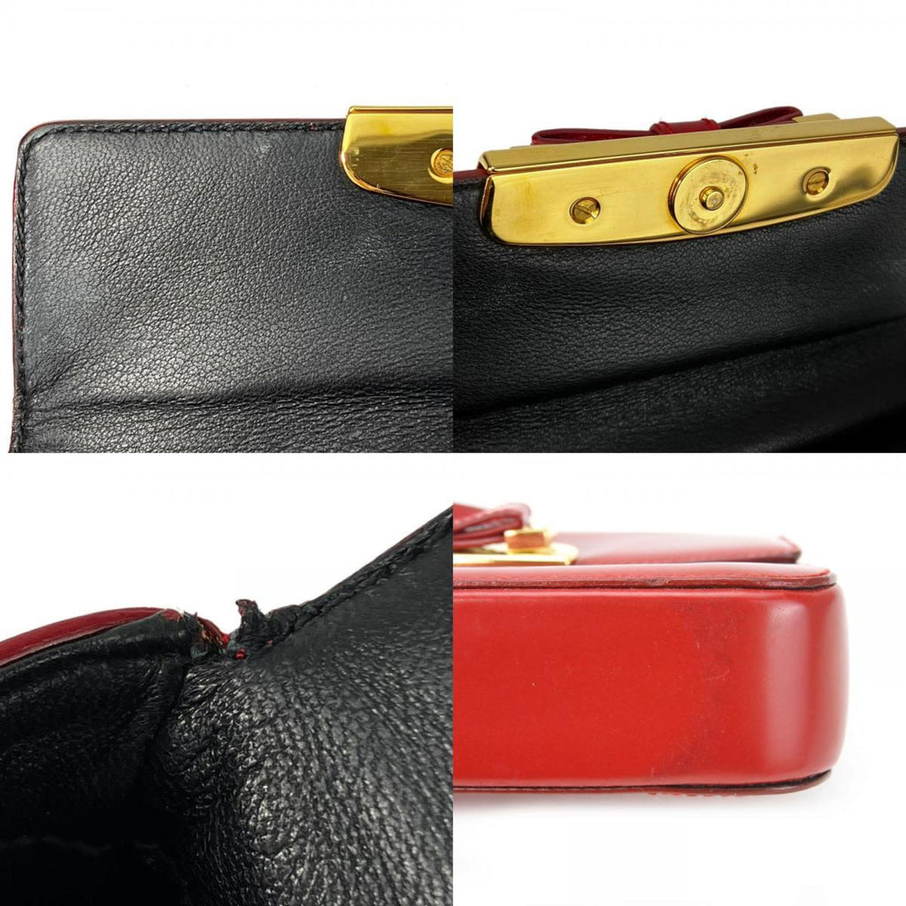 Prada Red Color Leather Handbag