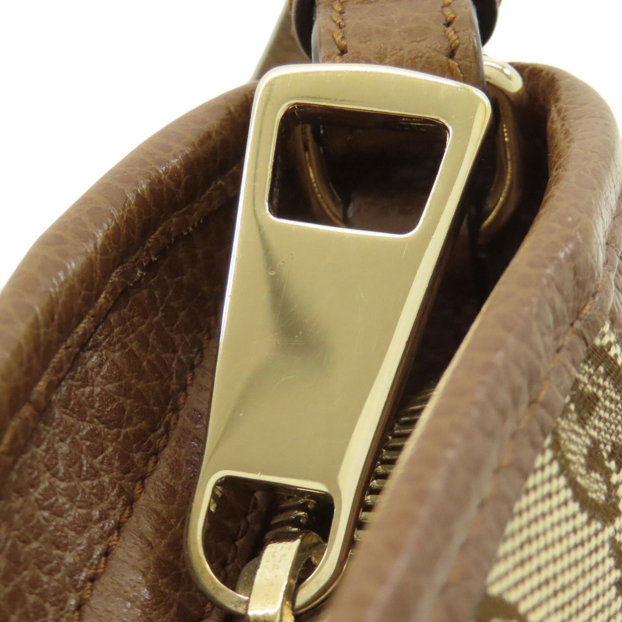 Gucci Brown Canvas Leather Handbag (Pre-Owned)