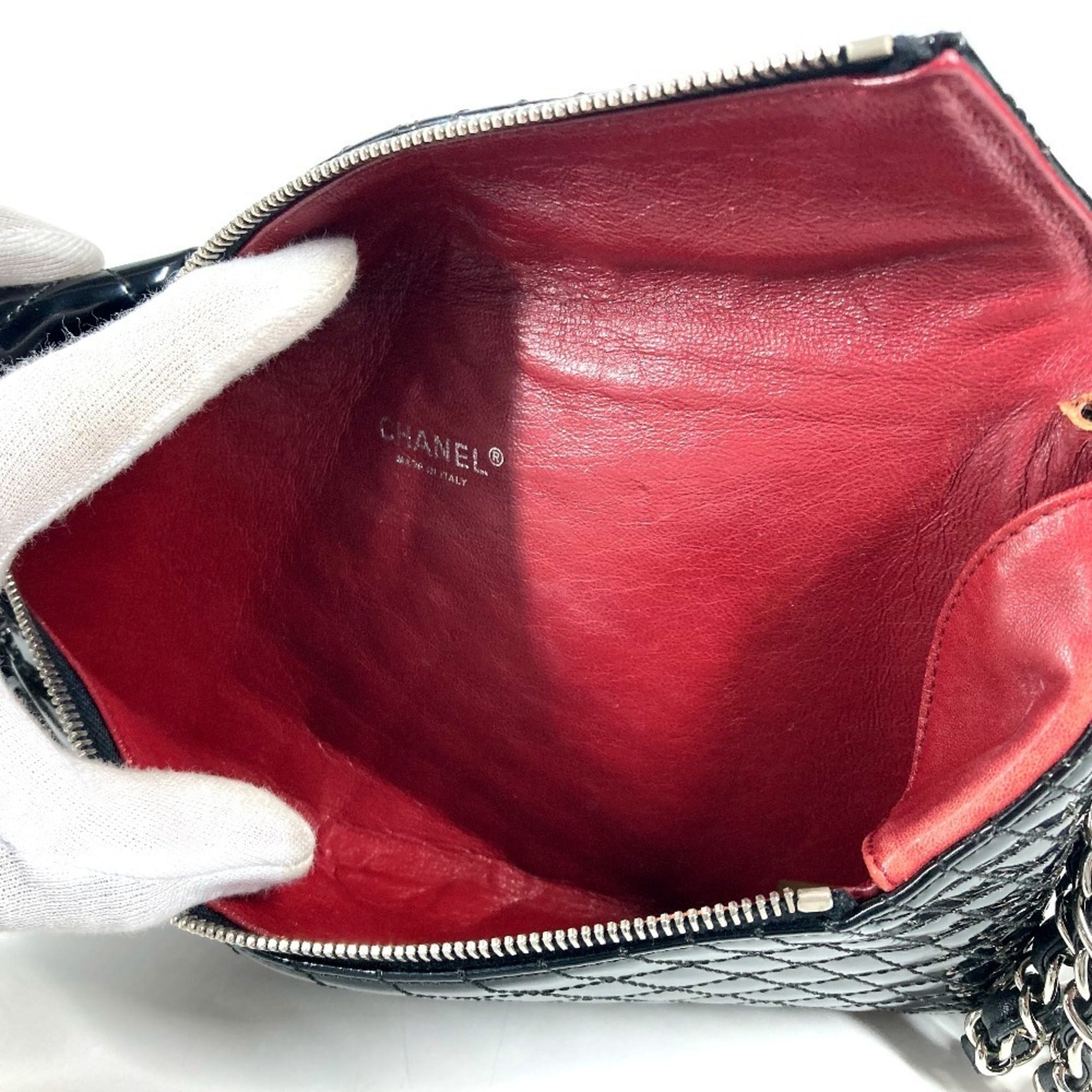 Chanel Black Patent Leather Clutch Bag Pouch
