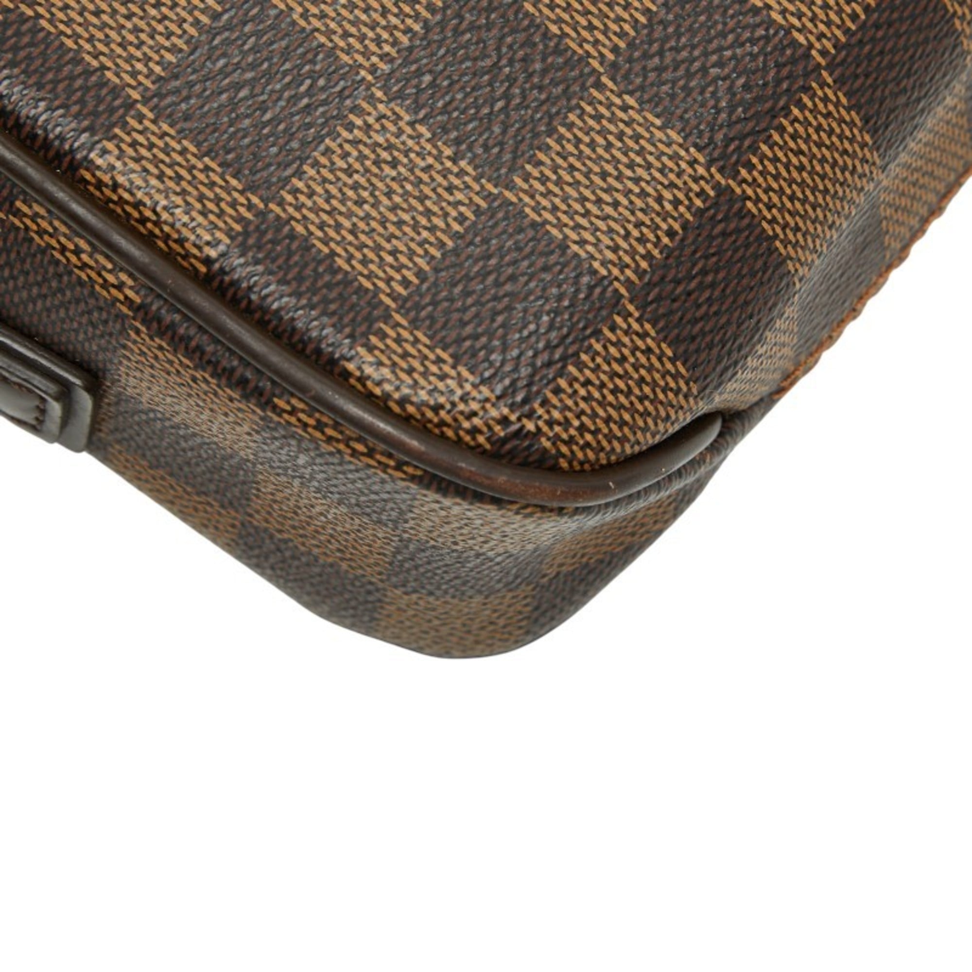 Louis Vuitton Brown Damier Canvas Pvc Leather Clutch Bag Pochette