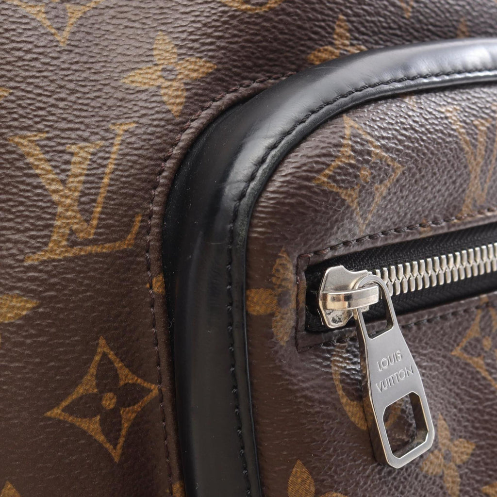 Louis Vuitton Black Brown Monogram Macassar Coated Canvas Leather Backpack