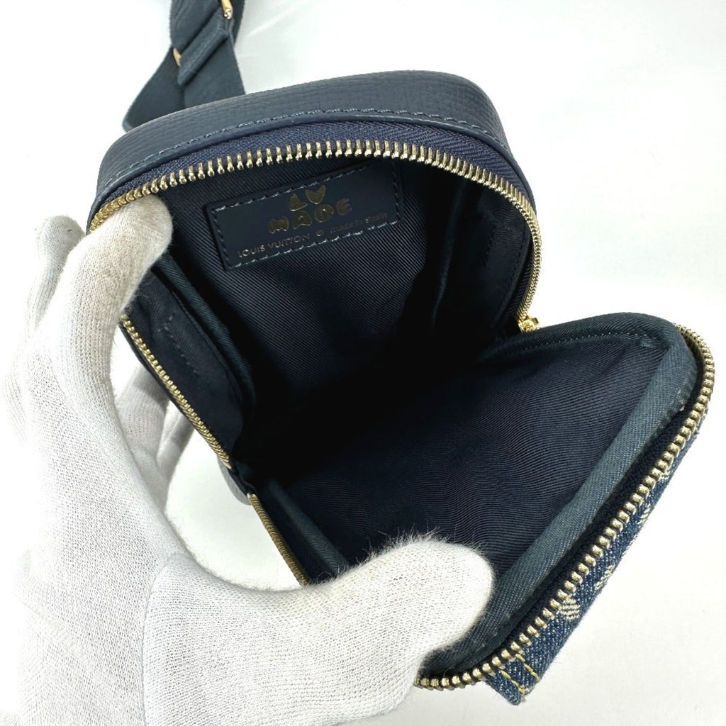 Louis Vuitton Blue Denim Leather Pochette Pouch Shoulder Bag