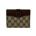 Gucci Brown Green Red Color Leather Pvc Wallet (Bi-Fold) (Pre-Owned)