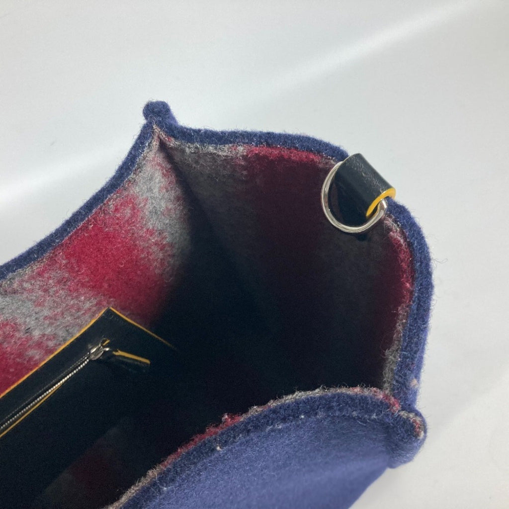Fendi Navy Wool Shoulder Bag Tote Bag