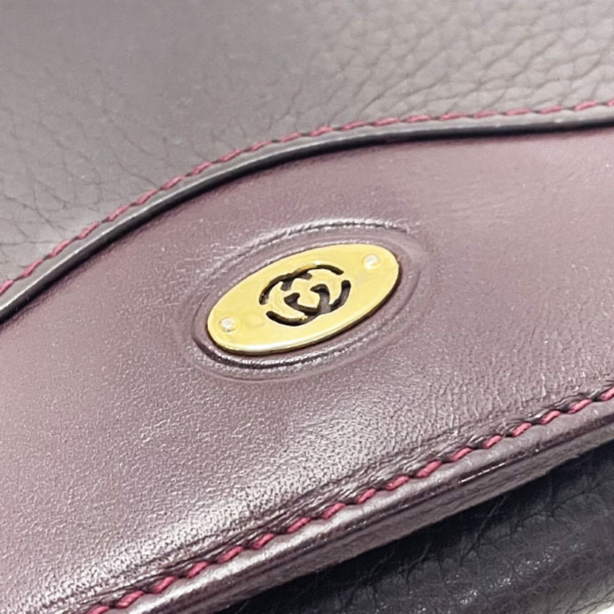 Gucci Bordeaux Leather Long Wallet (Bi-Fold) (Pre-Owned)