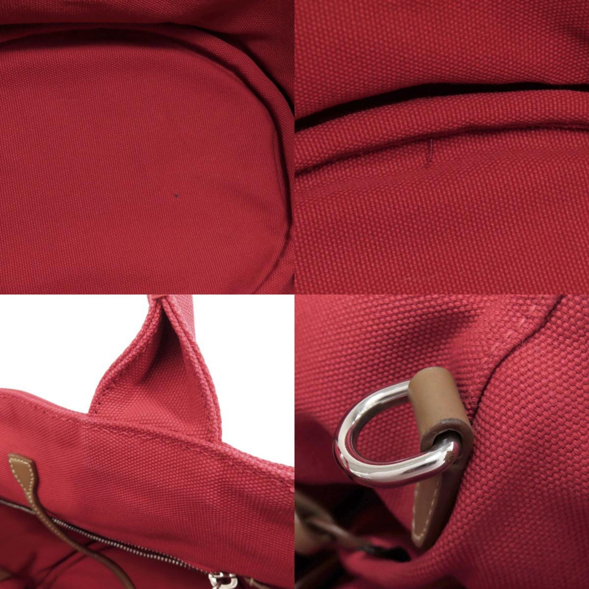 Prada Canapa Red Color Canvas Tote Bag