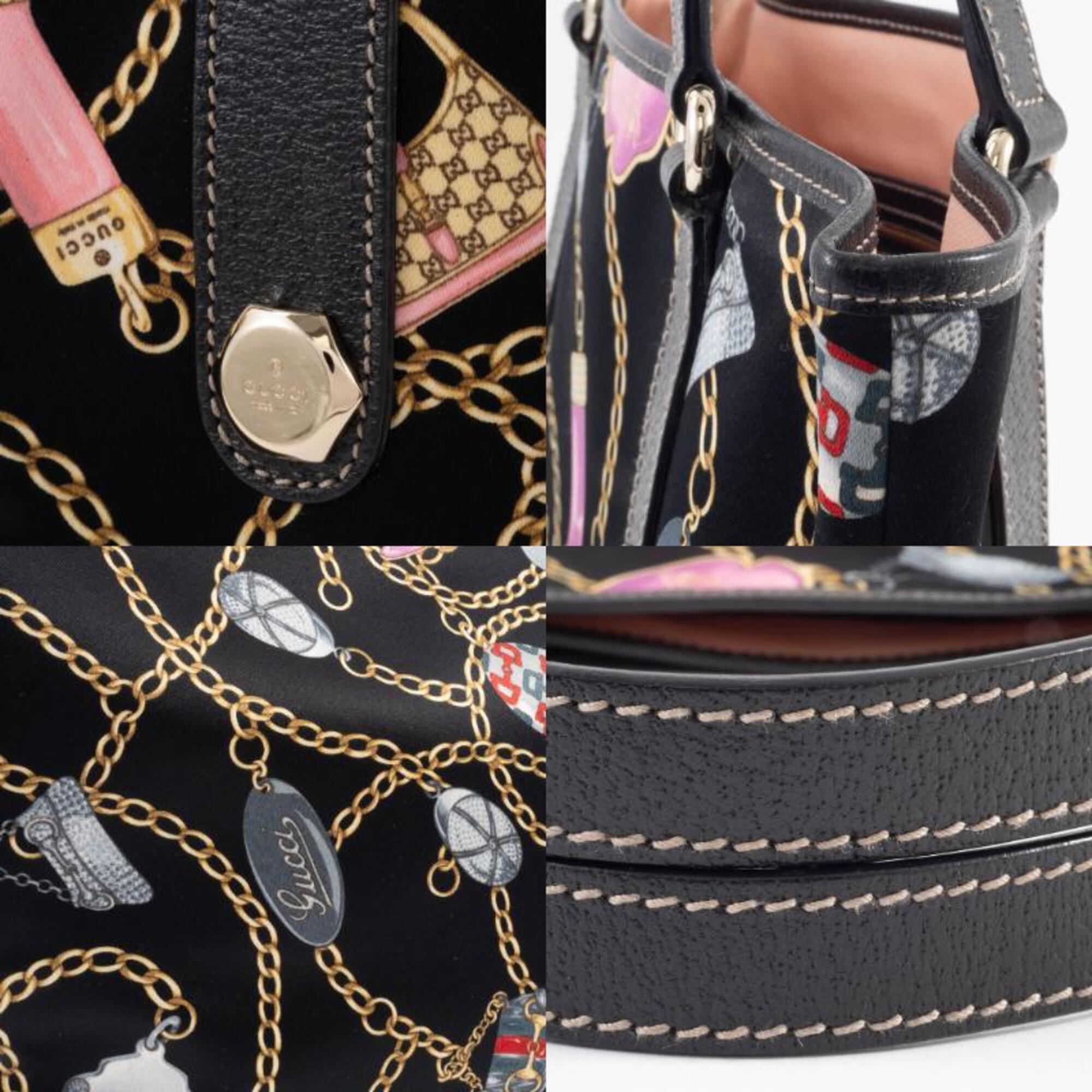 Gucci Multi-Color Satin Leather Tote Bag (Pre-Owned)