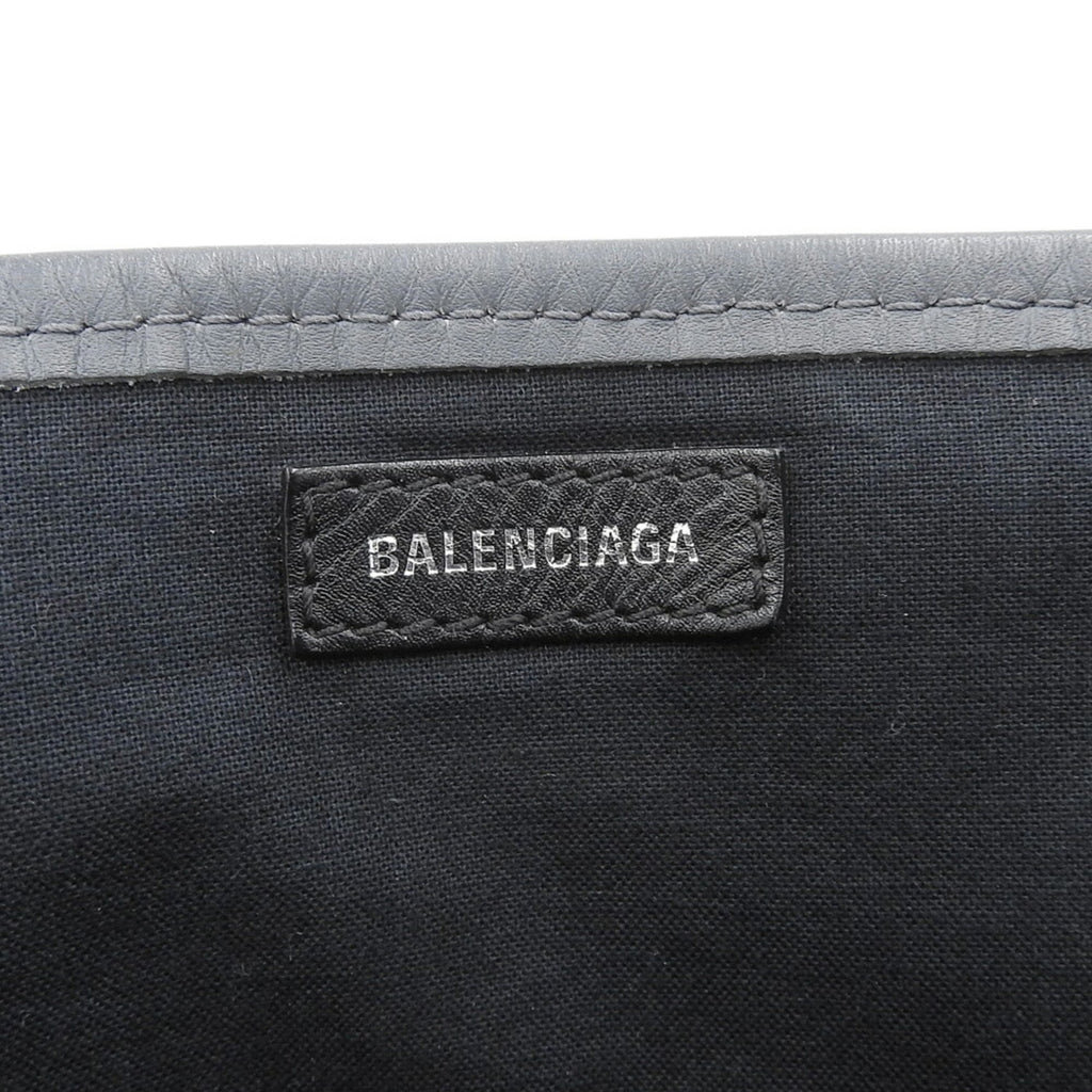 Balenciaga Gray White Canvas Leather Pouch Tote