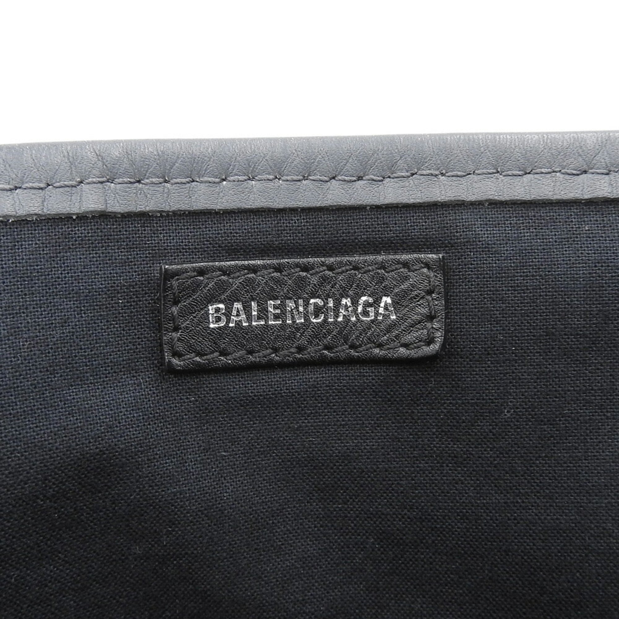 Balenciaga Gray White Canvas Leather Pouch Tote