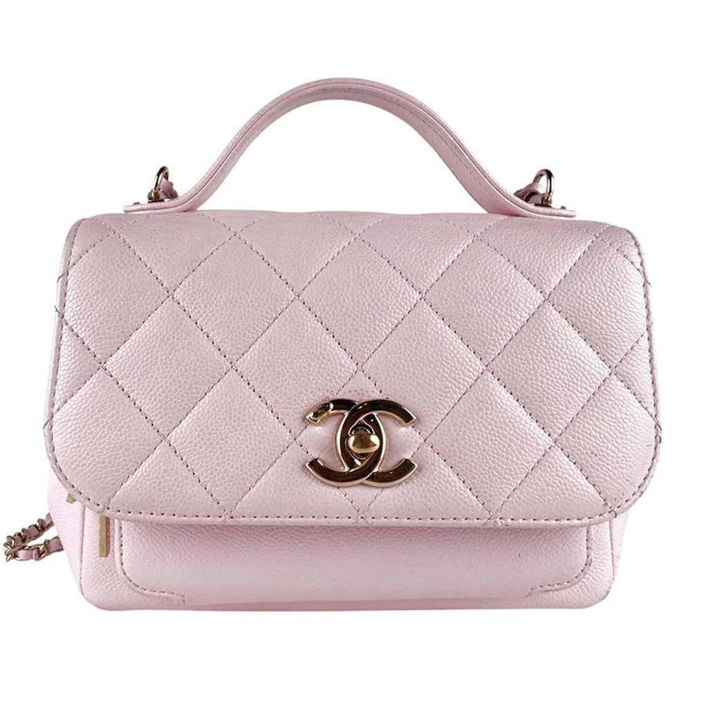 Chanel Light Pink Grained Calfskin Handbag Shoulder Bag