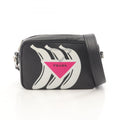Prada Black Pink White Leather Shoulder Bag