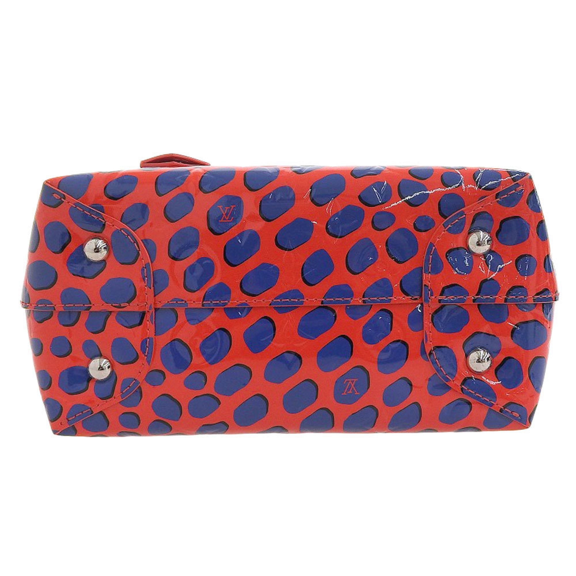 Louis Vuitton Blue Red Color Vernis Leather Tote Bag