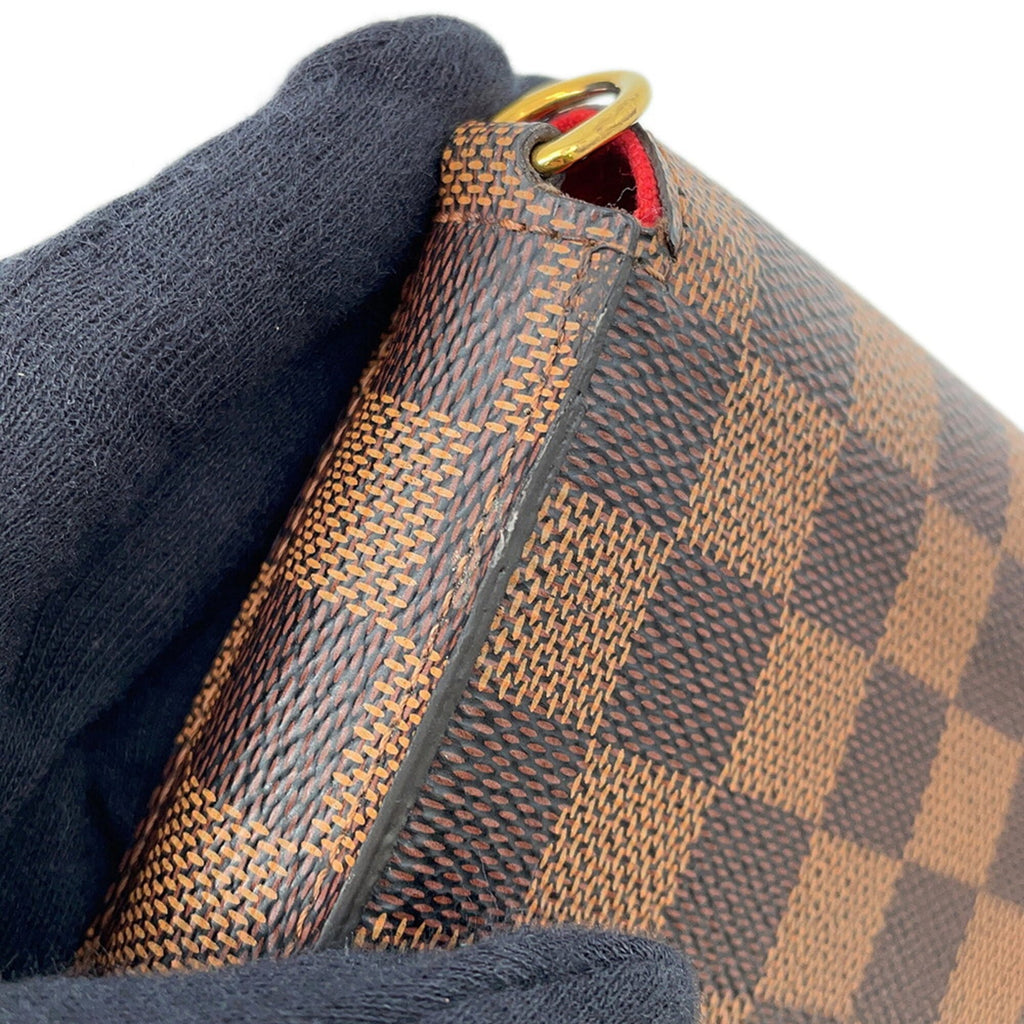 Louis Vuitton Damier Damier Canvas Ebene Red Color Pochette
