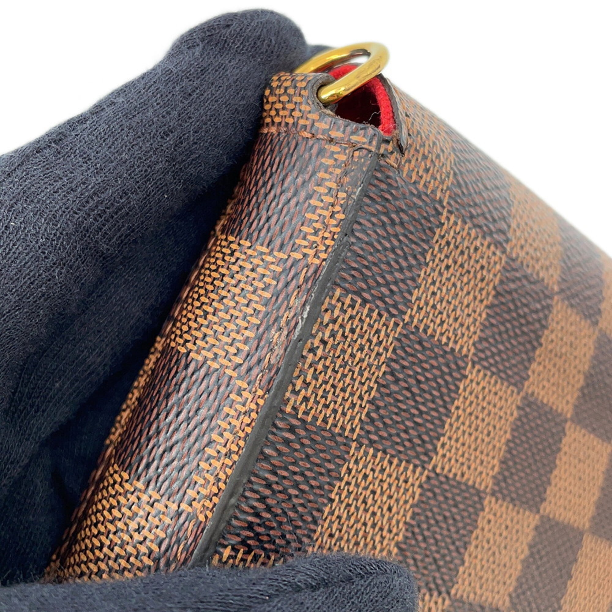 Louis Vuitton Damier Damier Canvas Ebene Red Color Pochette
