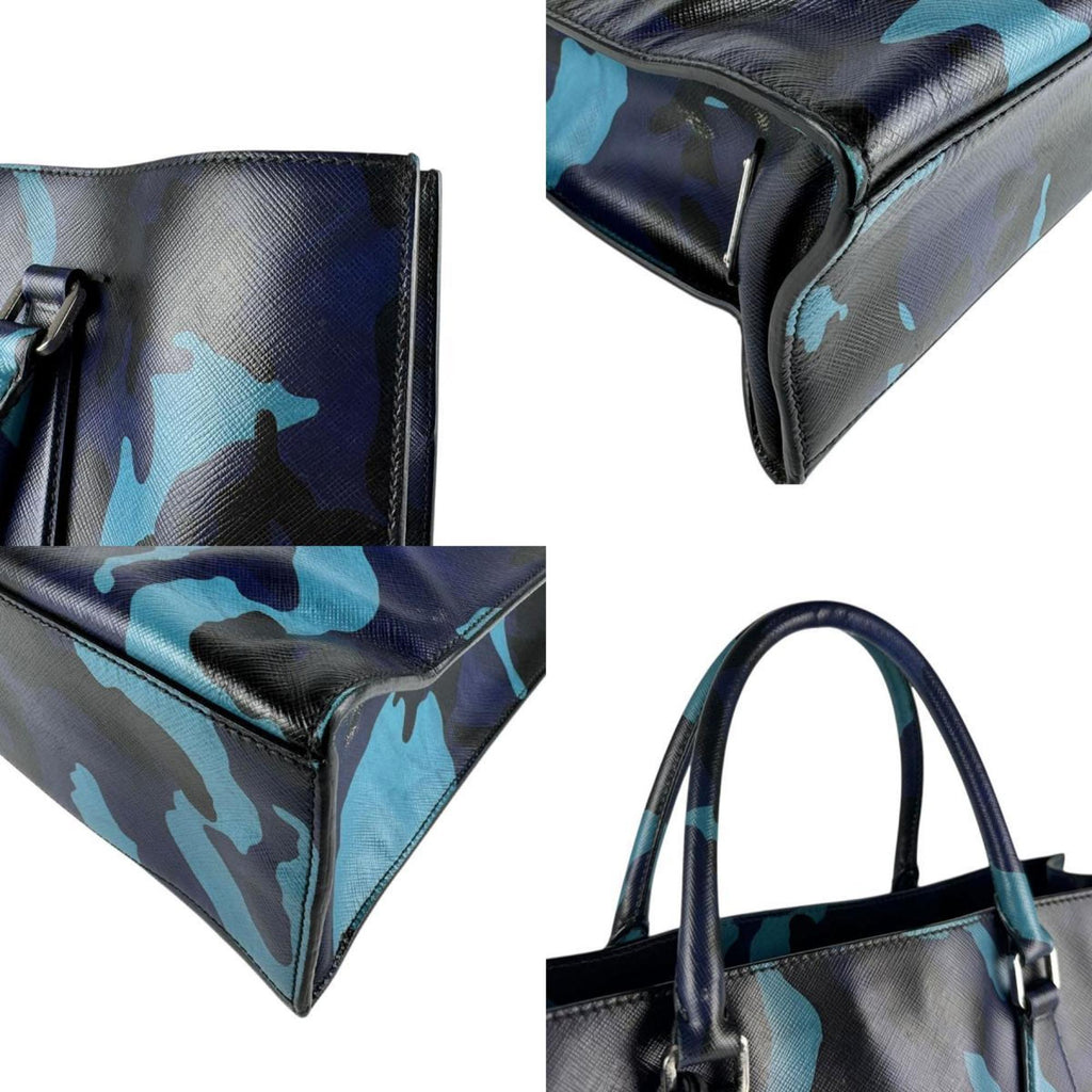 Prada Blue Leather Handbag Shoulder Bag