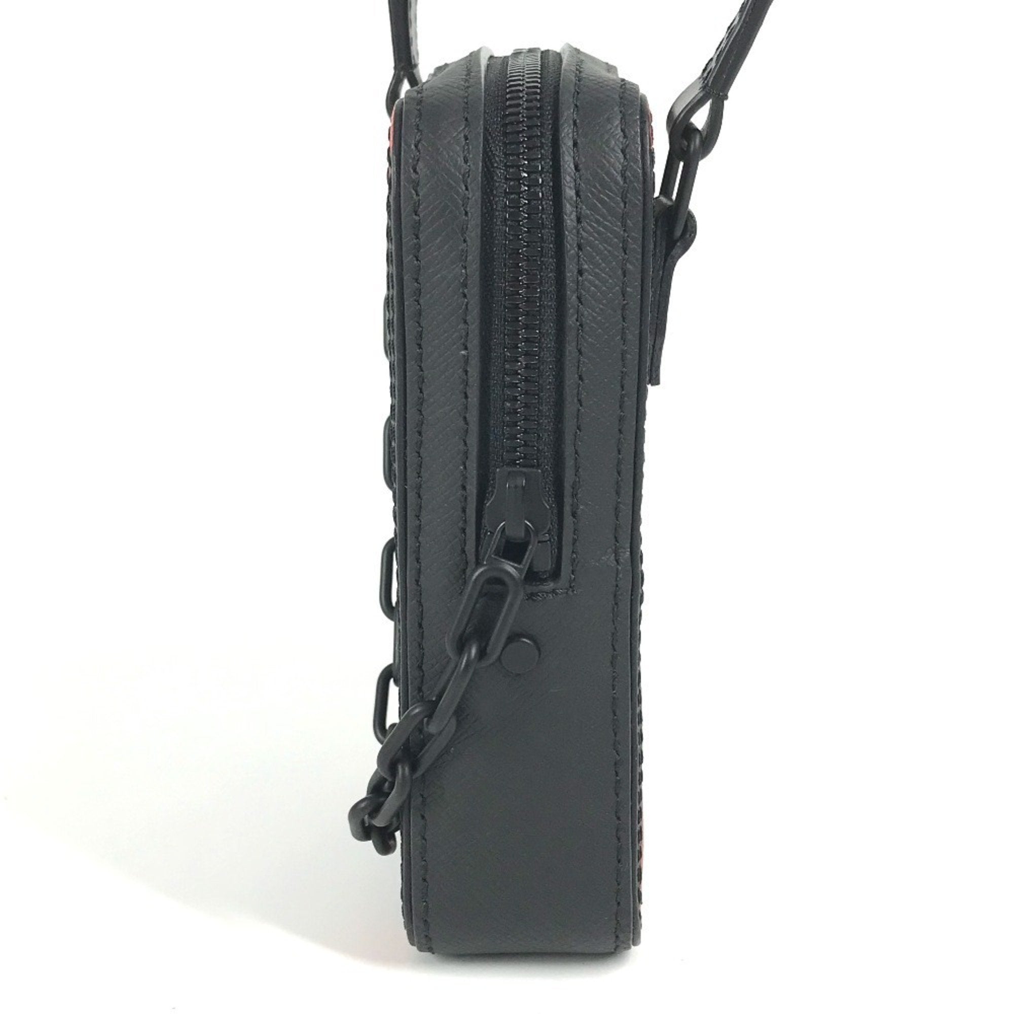 Louis Vuitton Black Multi-Color Taiga Leather Pochette Shoulder Bag