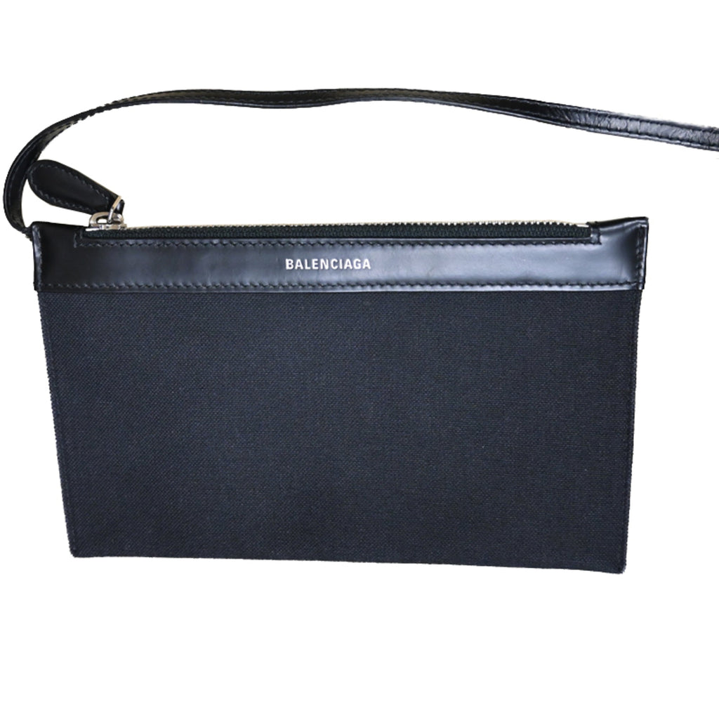Balenciaga Black Canvas Leather Tote