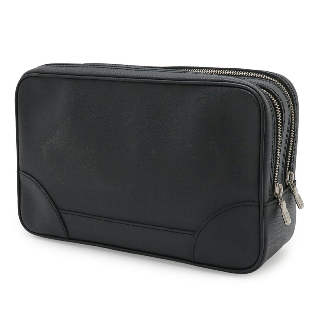 Louis Vuitton Ardoise Black Taiga Leather Leather Clutch Bag