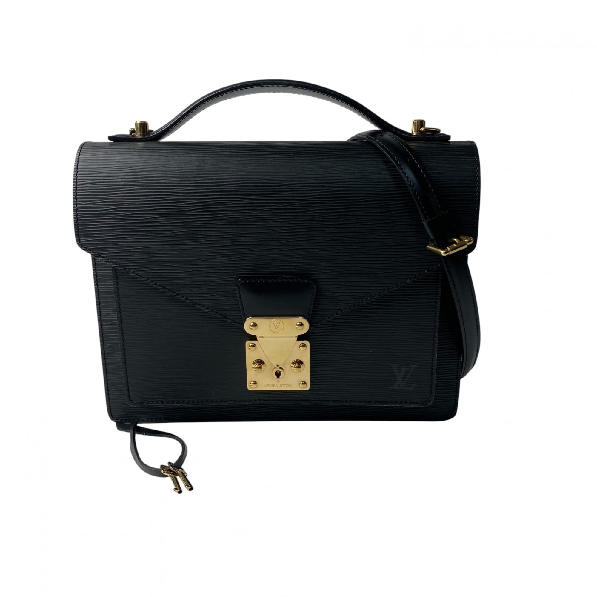 Louis Vuitton Black Noir Epi Leather Handbag Shoulder Bag