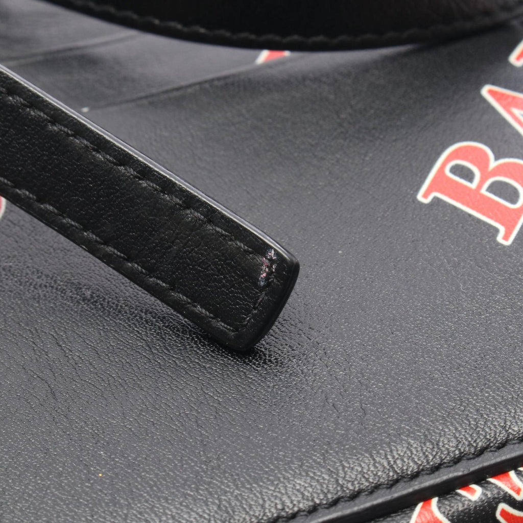 Balenciaga Black Red Color White Leather Handbag Shoulder