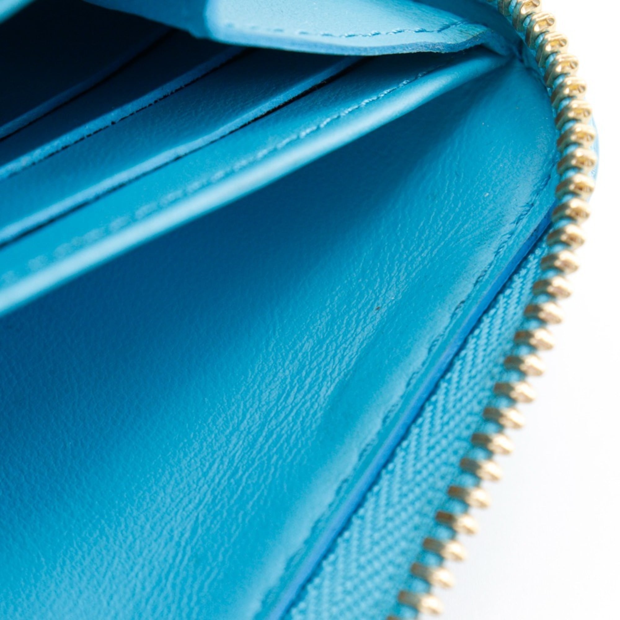 Louis Vuitton Blue Turquoise Leather Long Wallet