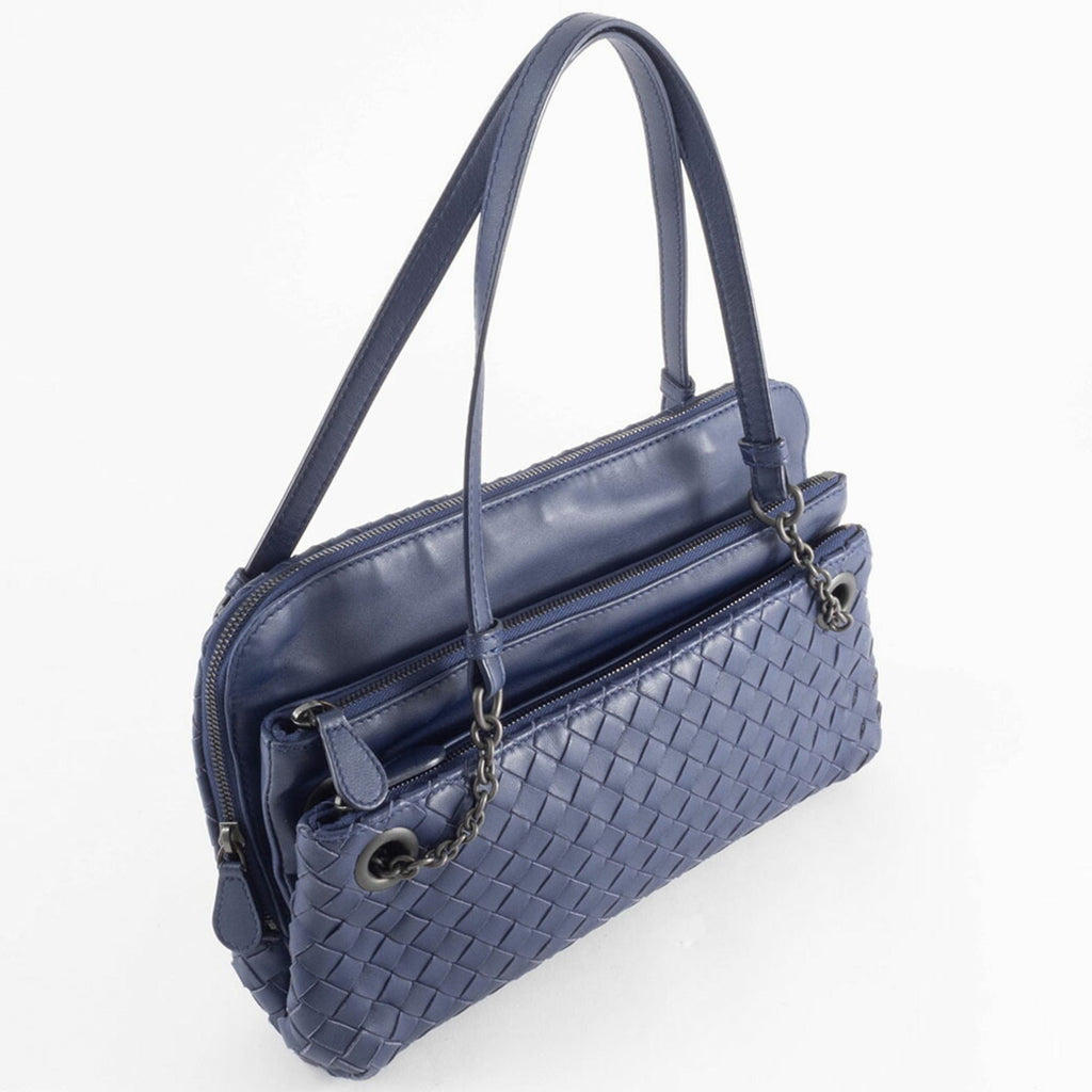 Bottega Veneta Navy Leather Shoulder Bag